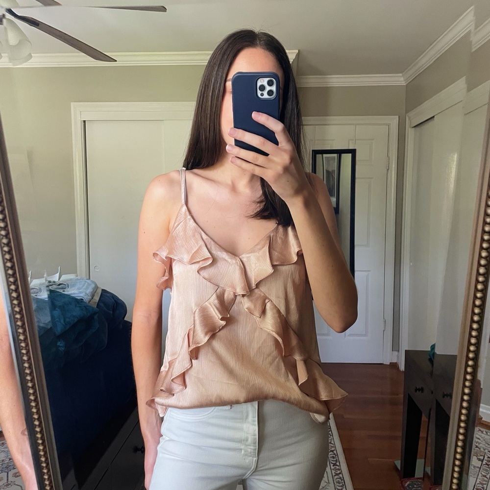 Gianni Bini Pink Ruffled Camisole